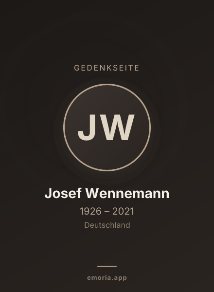 Gedenkportrait von Josef Wennemann