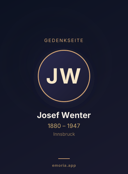 Gedenkportrait von Josef Wenter