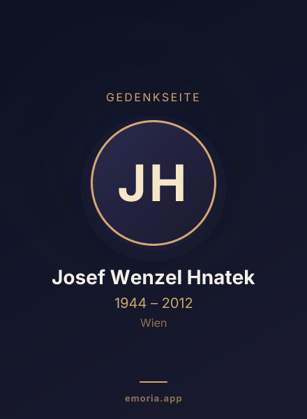 Gedenkportrait von Josef Wenzel Hnatek