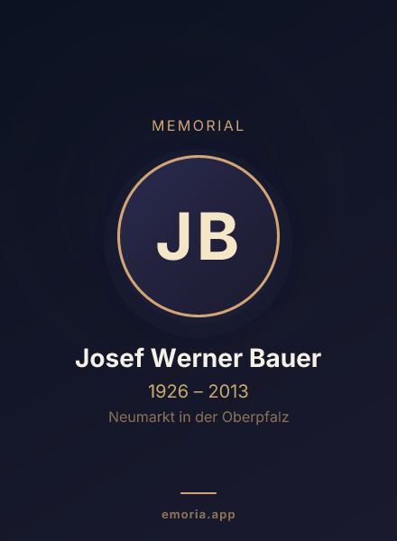 Memorial portrait of Josef Werner Bauer