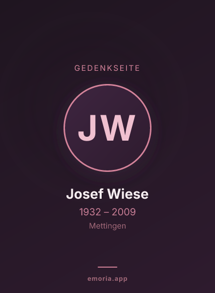Gedenkportrait von Josef Wiese