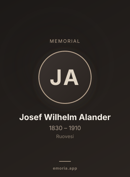 Memorial portrait of Josef Wilhelm Alander