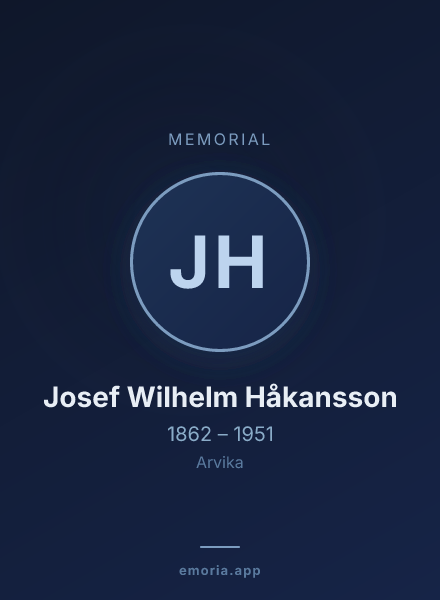 Memorial portrait of Josef Wilhelm Håkansson