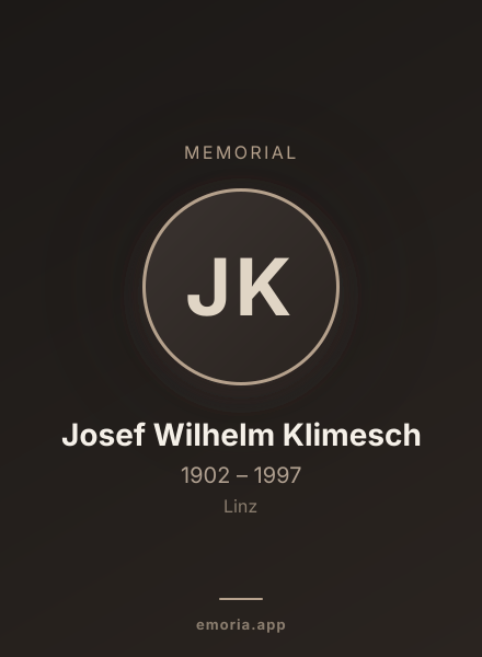Memorial portrait of Josef Wilhelm Klimesch