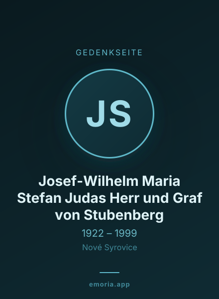 Gedenkportrait von Josef-Wilhelm Maria Stefan Judas Herr und Graf von Stubenberg