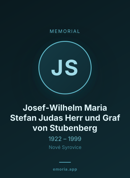 Memorial portrait of Josef-Wilhelm Maria Stefan Judas Herr und Graf von Stubenberg