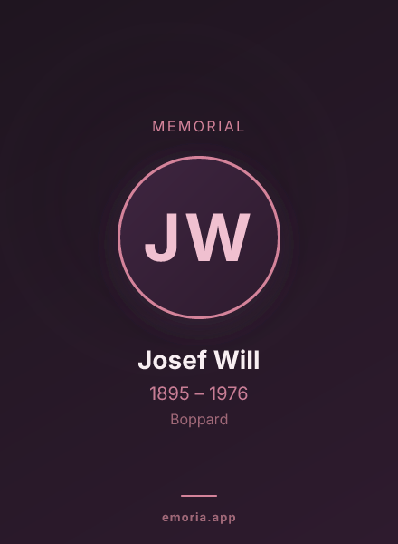 Memorial portrait of Josef Will