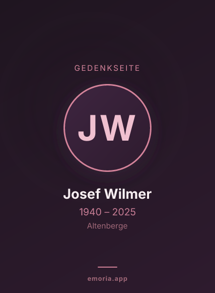 Gedenkportrait von Josef Wilmer