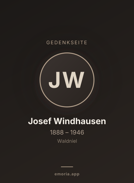 Gedenkportrait von Josef Windhausen
