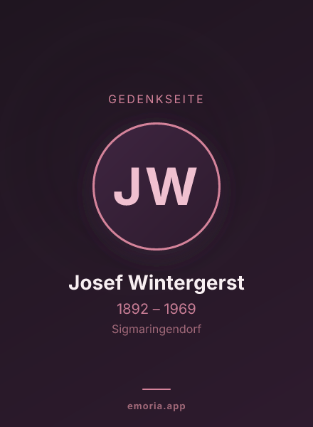 Gedenkportrait von Josef Wintergerst