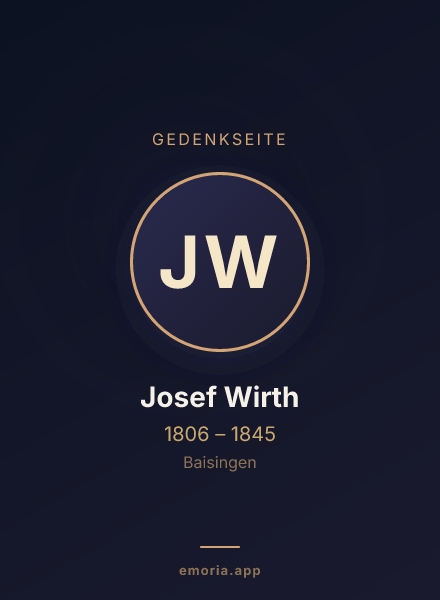 Gedenkportrait von Josef Wirth