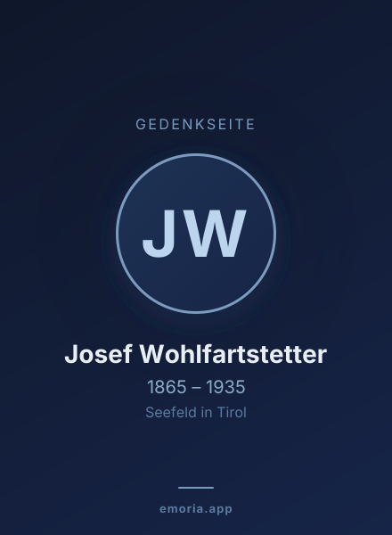 Gedenkportrait von Josef Wohlfartstetter