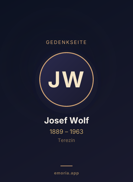 Gedenkportrait von Josef Wolf