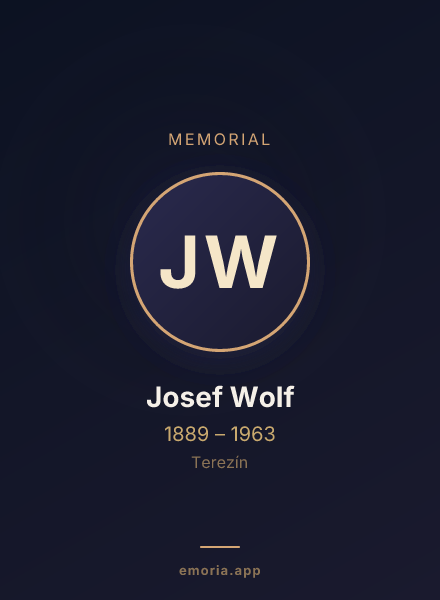 Memorial portrait of Josef Wolf