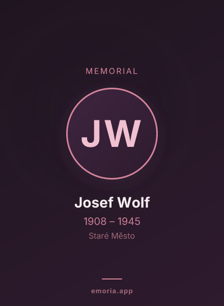 Memorial portrait of Josef Wolf