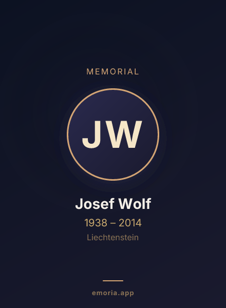 Memorial portrait of Josef Wolf