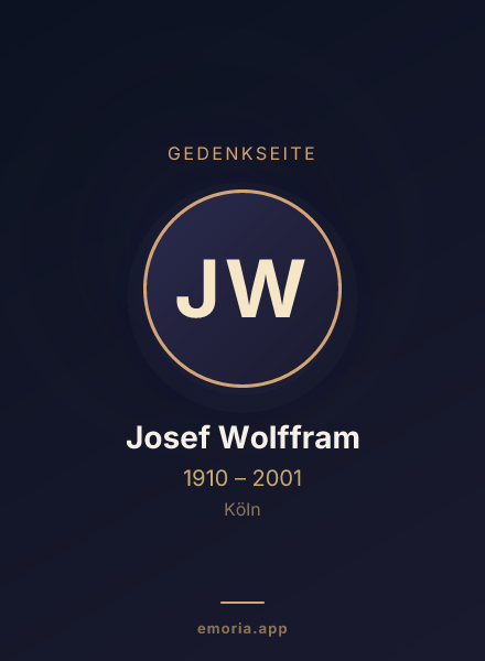 Gedenkportrait von Josef Wolffram