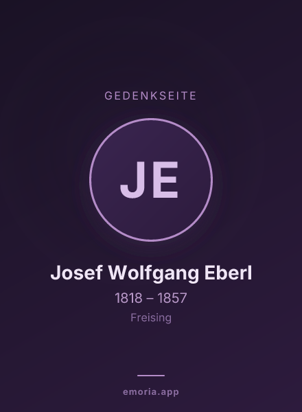 Gedenkportrait von Josef Wolfgang Eberl