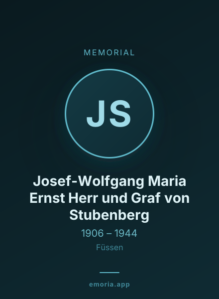 Memorial portrait of Josef-Wolfgang Maria Ernst Herr und Graf von Stubenberg