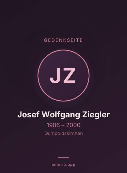 Gedenkportrait von Josef Wolfgang Ziegler