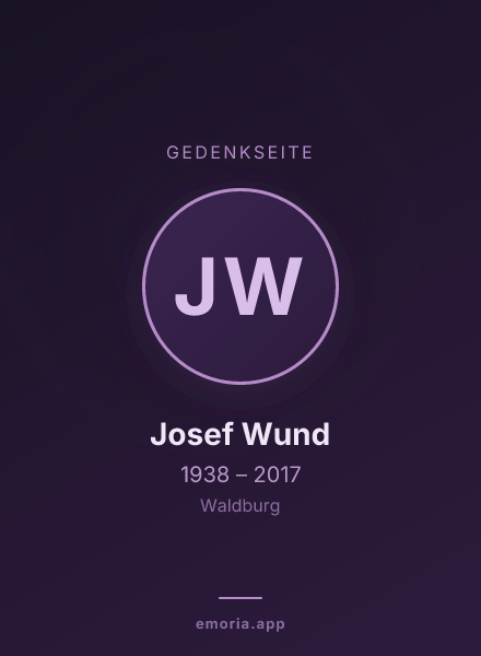 Gedenkportrait von Josef Wund