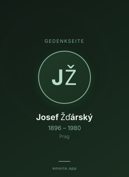 Gedenkportrait von Josef Žďárský