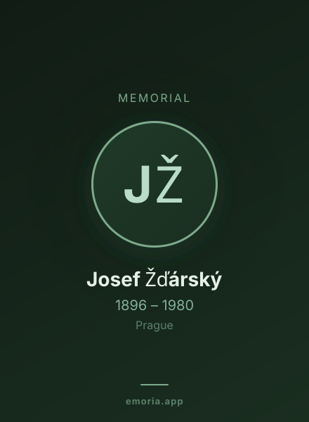 Memorial portrait of Josef Žďárský