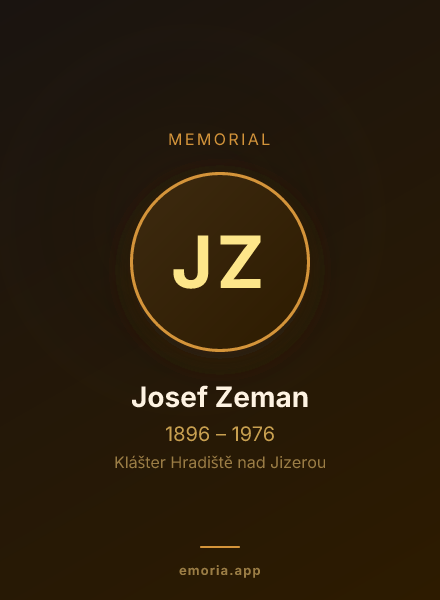 Memorial portrait of Josef Zeman