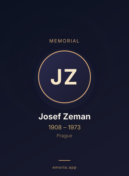 Memorial portrait of Josef Zeman
