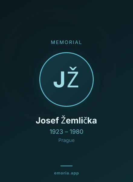 Memorial portrait of Josef Žemlička