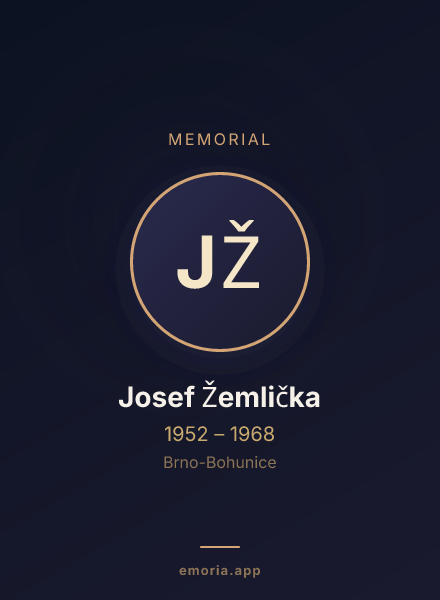 Memorial portrait of Josef Žemlička