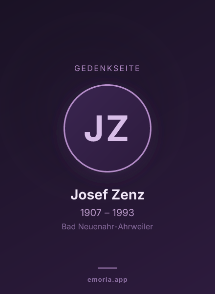 Gedenkportrait von Josef Zenz