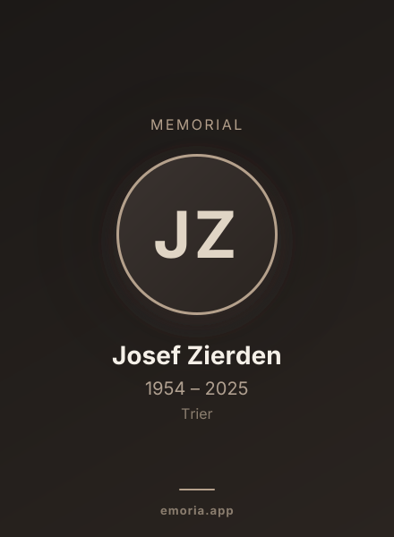 Memorial portrait of Josef Zierden