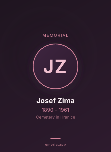 Memorial portrait of Josef Zima