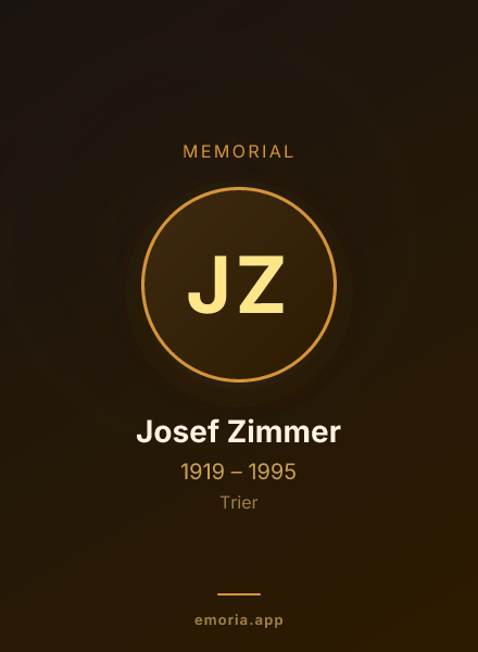 Memorial portrait of Josef Zimmer