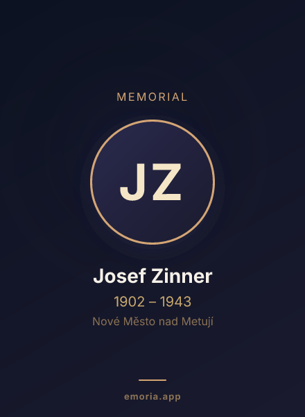 Memorial portrait of Josef Zinner