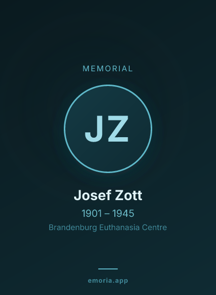 Memorial portrait of Josef Zott