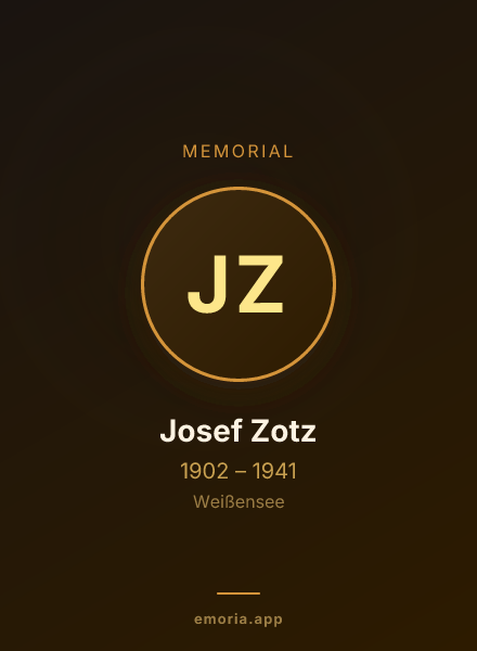 Memorial portrait of Josef Zotz