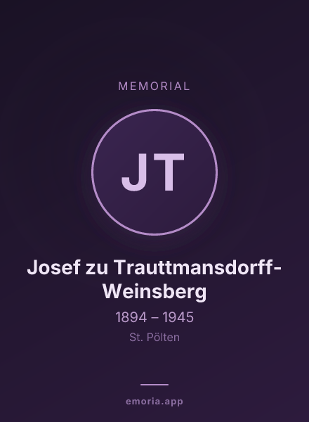 Memorial portrait of Josef zu Trauttmansdorff-Weinsberg