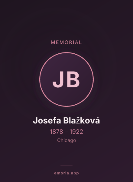 Memorial portrait of Josefa Blažková