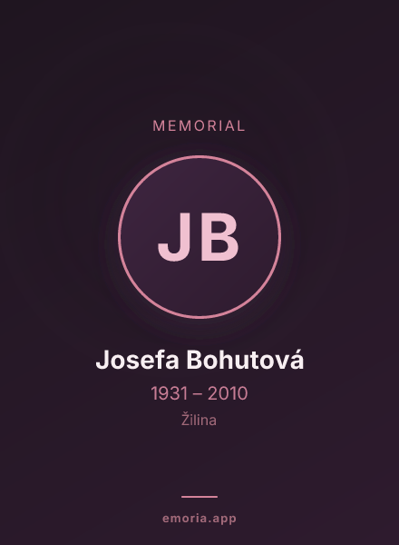 Memorial portrait of Josefa Bohutová