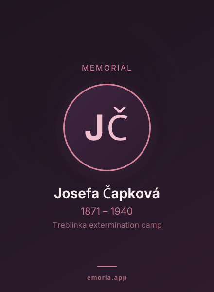 Memorial portrait of Josefa Čapková