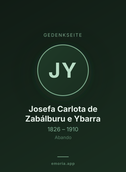 Gedenkportrait von Josefa Carlota de Zabálburu e Ybarra