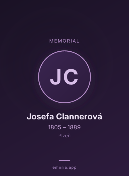 Memorial portrait of Josefa Clannerová