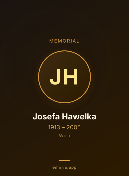 Memorial portrait of Josefa Hawelka