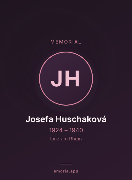 Memorial portrait of Josefa Huschaková