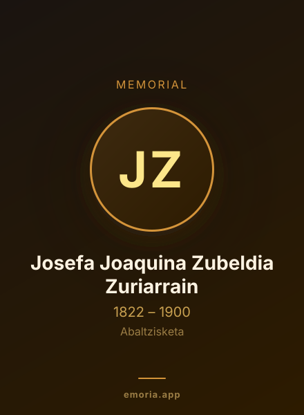 Memorial portrait of Josefa Joaquina Zubeldia Zuriarrain