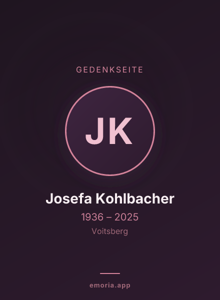 Gedenkportrait von Josefa Kohlbacher