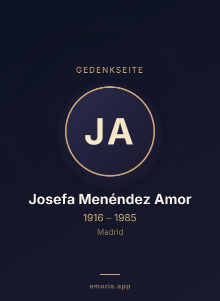 Gedenkportrait von Josefa Menéndez Amor