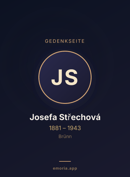 Gedenkportrait von Josefa Střechová